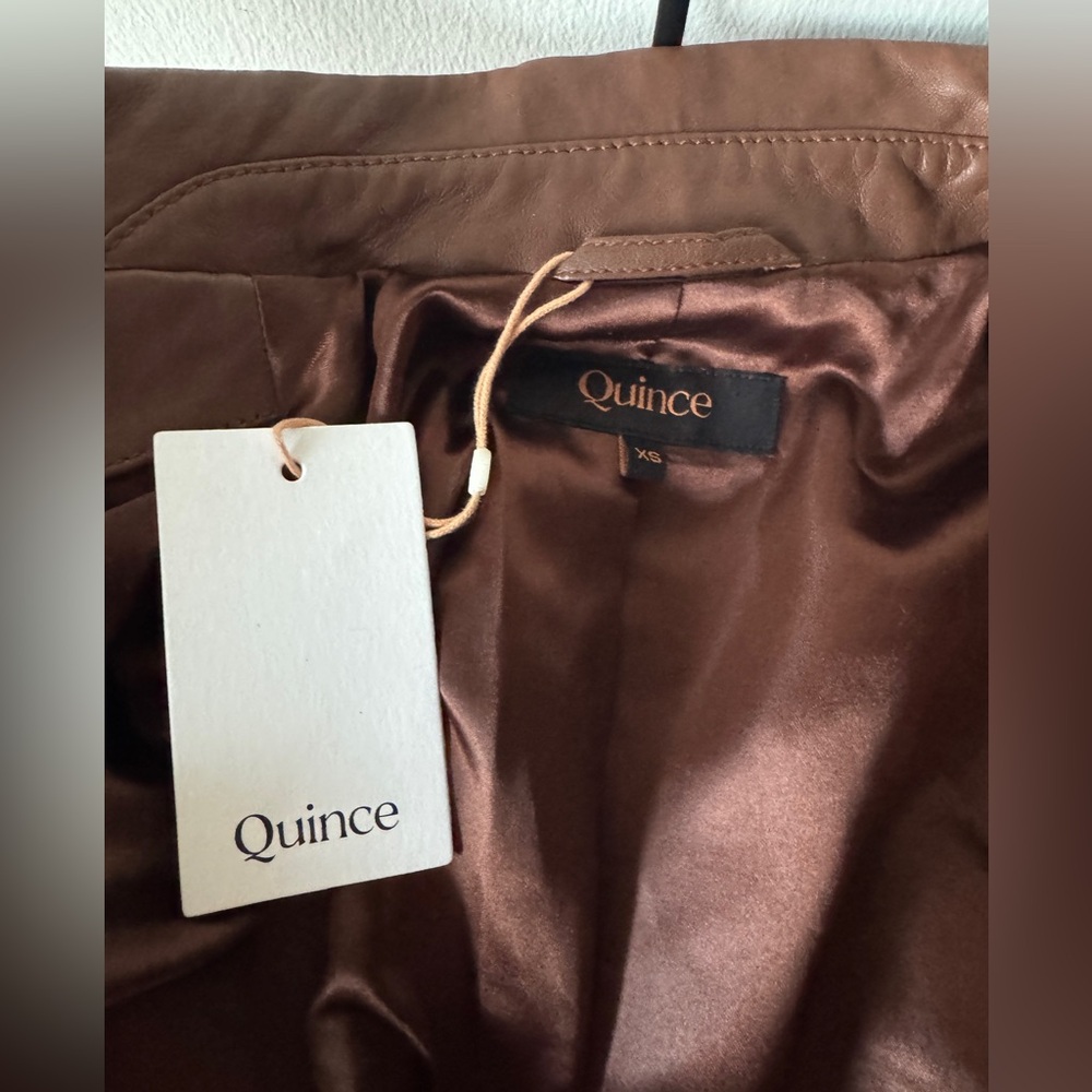 NWT QUINCE 100% Washed Leather Bomber Jacket - Picture 12 of 16